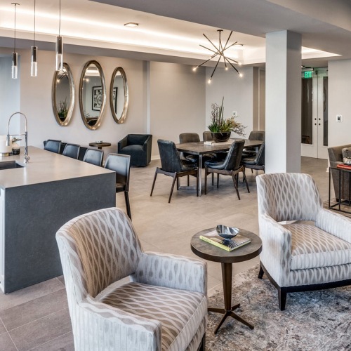 Clubhouse Spacious clubhouse with plenty of seating a a tv for entertainment at The Drake